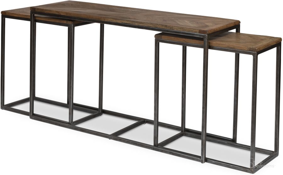 The appearance of Gray Nesting Console Tables Set Of 3 designed by Sarreid in the industrial interior design. This grey piece of furniture  was selected by 1StopBedrooms from  to add a touch of cosiness and style into your home. Sku: 27130. Product Type: Console Table. Image1