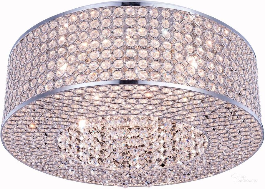 The appearance of Amelie 20 Chrome 8 Light Flush Mount With Clear Royal Cut Crystal Trim designed by Elegant Lighting in the modern / contemporary interior design. This chrome piece of furniture  was selected by 1StopBedrooms from Amelie Collection to add a touch of cosiness and style into your home. Sku: V2914F20C/RC. Material: Stainless Steel. Product Type: Flush Mount.