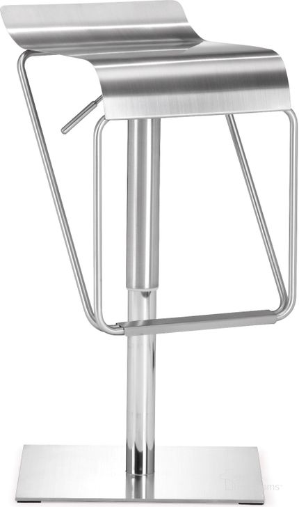 The appearance of Dazzer Barstool Stainless Steel designed by Zuo Modern in the modern / contemporary interior design. This stainless steel piece of furniture  was selected by 1StopBedrooms from Dazzer Collection to add a touch of cosiness and style into your home. Sku: 300193. Product Type: Barstool. Material: Stainless Steel. Image1