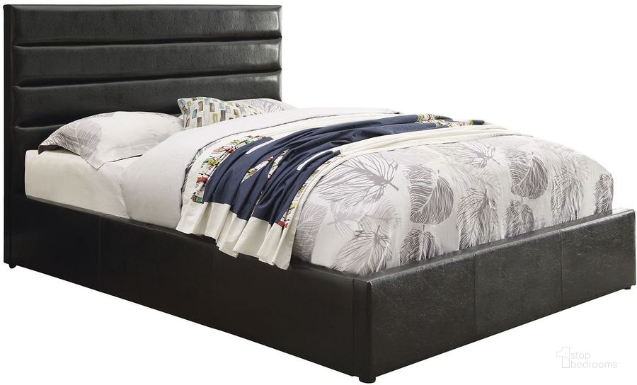 The appearance of Riverbend Black King Platform Bed designed by Coaster in the modern / contemporary interior design. This black piece of furniture  was selected by 1StopBedrooms from Riverbend Collection to add a touch of cosiness and style into your home. Sku: 300469KEB1;300469KEB2. Bed Type: Platform Bed. Product Type: Platform Bed. Bed Size: King. Material: Vinyl. Image1