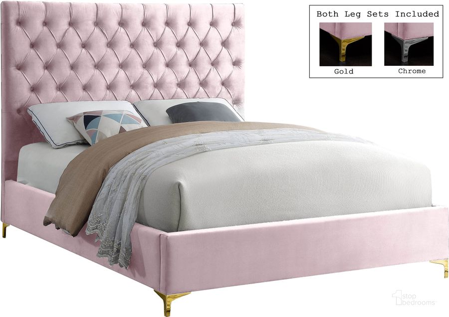 The appearance of Cruz Pink Velvet Full Bed designed by Meridian in the modern / contemporary interior design. This pink velvet piece of furniture  was selected by 1StopBedrooms from Cruz Collection to add a touch of cosiness and style into your home. Sku: CruzPink-F-1;CruzPink-F-2. Bed Type: Platform Bed. Product Type: Platform Bed. Bed Size: Full. Material: Velvet. Image1