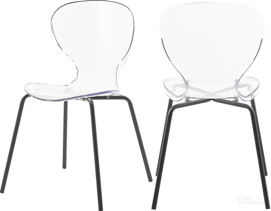 The appearance of Clarion Matte Black Dining Chair (Set of 2) designed by Meridian in the modern / contemporary interior design. This matte black piece of furniture  was selected by 1StopBedrooms from Clarion Collection to add a touch of cosiness and style into your home. Sku: 769-C. Material: Metal. Product Type: Dining Chair. Image1