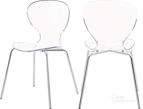 The appearance of Clarion Chrome Dining Chair (Set of 2) designed by Meridian in the modern / contemporary interior design. This chrome piece of furniture  was selected by 1StopBedrooms from Clarion Collection to add a touch of cosiness and style into your home. Sku: 771-C. Material: Metal. Product Type: Dining Chair. Image1