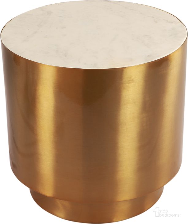 The appearance of Presley End Table 209-E designed by Meridian in the modern / contemporary interior design. This gold piece of furniture  was selected by 1StopBedrooms from Presley Collection to add a touch of cosiness and style into your home. Sku: 209-E. Material: Metal. Product Type: End Table. Image1