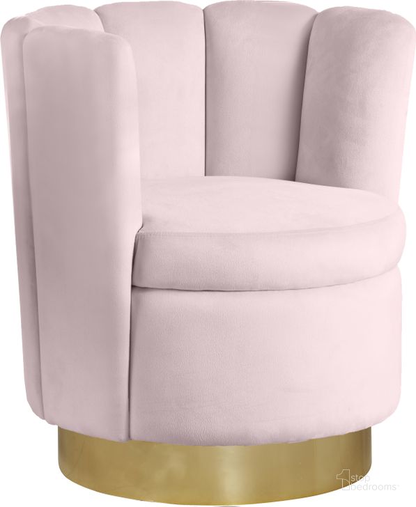 The appearance of Lily Pink Velvet Accent Chair designed by Meridian in the modern / contemporary interior design. This pink velvet piece of furniture  was selected by 1StopBedrooms from Lily Collection to add a touch of cosiness and style into your home. Sku: 578Pink. Product Type: Accent Chair. Material: Velvet. Image1