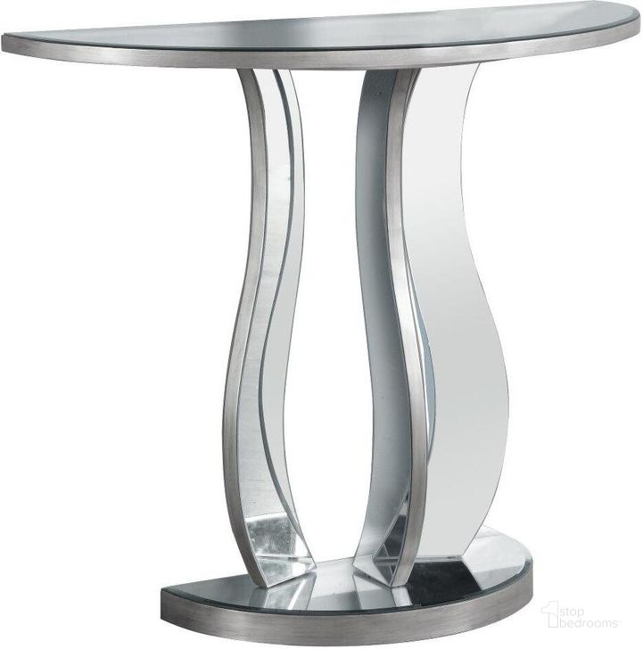 The appearance of 36 Inch Accent Table In Brushed Silver designed by Monarch Specialties in the modern / contemporary interior design. This silver piece of furniture  was selected by 1StopBedrooms from  to add a touch of cosiness and style into your home. Sku: I 3727. Product Type: Accent Table. Material: MDF. Image1