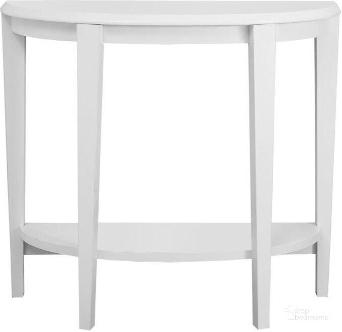 The appearance of 36 Inch White Hall Console designed by Monarch Specialties in the modern / contemporary interior design. This white piece of furniture  was selected by 1StopBedrooms from  to add a touch of cosiness and style into your home. Sku: I 2451. Product Type: Console. Material: MDF. Image1