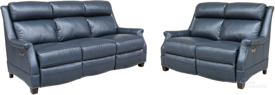 The appearance of Warrendale Power Reclining Living Room Set w/ Power Headrests (Blue) designed by BarcaLounger in the traditional interior design. This blue piece of furniture  was selected by 1StopBedrooms from Warrendale Collection to add a touch of cosiness and style into your home. Sku: 39PH3324570047;29PH3324570047. Material: Leather. Product Type: Living Room Set. Image1