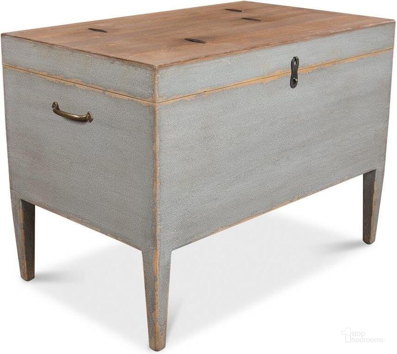 The appearance of Gray Secret Storage Trunk Side Table designed by Sarreid in the country / farmhouse interior design. This grey piece of furniture  was selected by 1StopBedrooms from  to add a touch of cosiness and style into your home. Sku: 40222. Product Type: Side Table. Image1