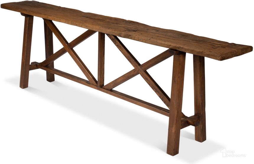 The appearance of 40232 Tan Double X Base Sofa Table designed by Sarreid in the country / farmhouse interior design. This tan piece of furniture  was selected by 1StopBedrooms from  to add a touch of cosiness and style into your home. Sku: 40232. Product Type: Side Table. Image1