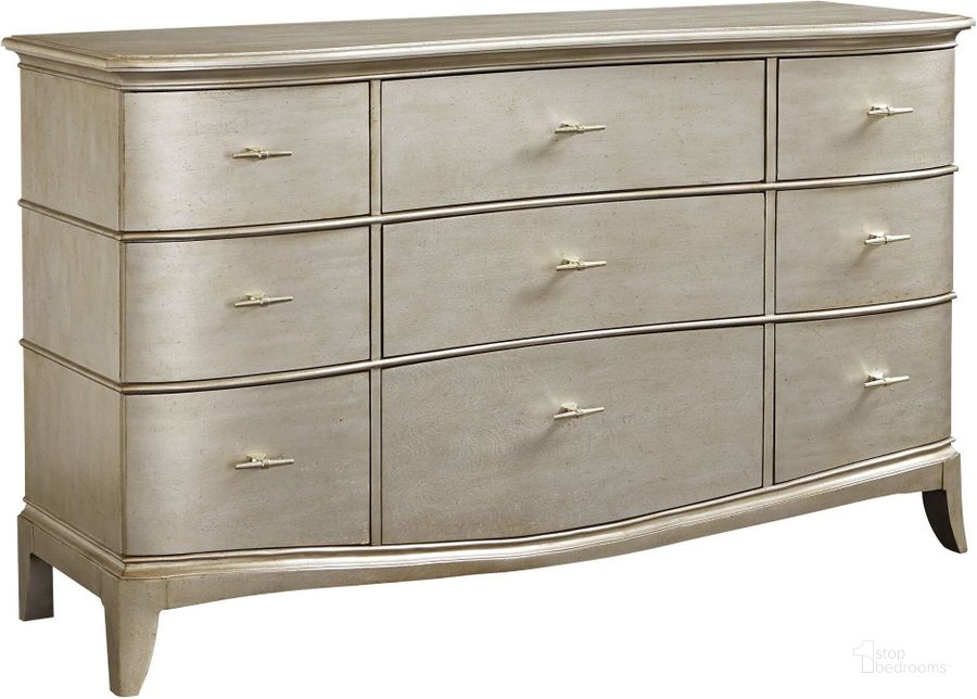 The appearance of Starlite Silver Dresser designed by A.R.T. in the modern / contemporary interior design. This silver piece of furniture  was selected by 1StopBedrooms from Starlite Collection to add a touch of cosiness and style into your home. Sku: 406130-2227. Material: Wood. Product Type: Dresser. Image1