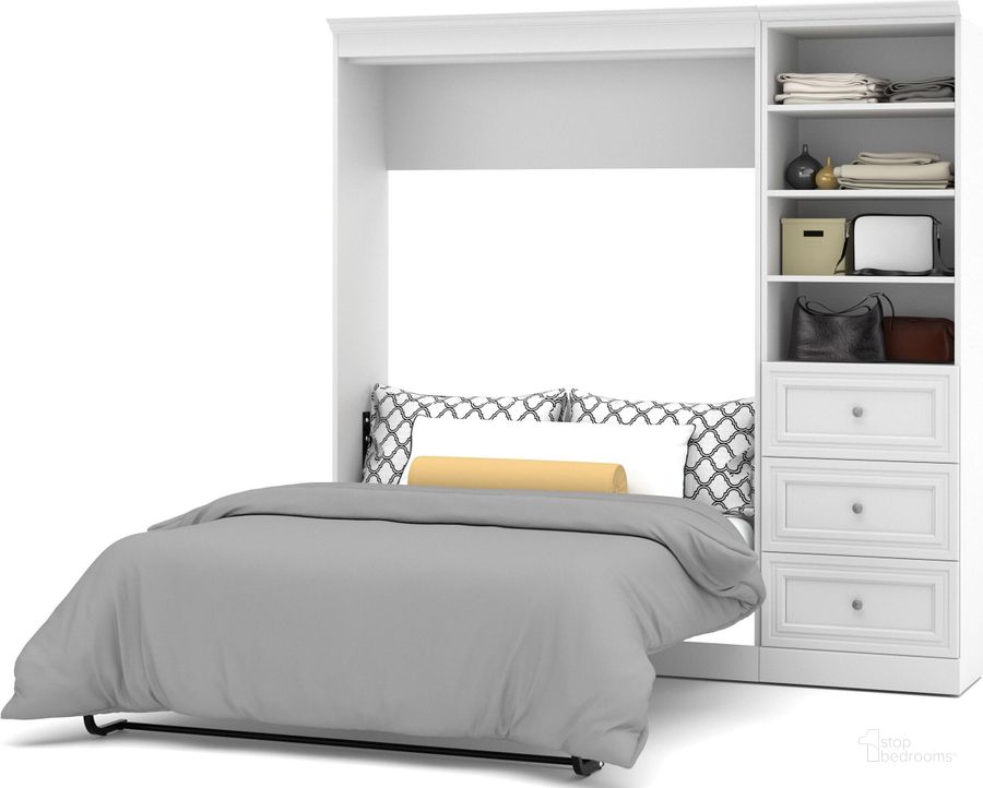 The appearance of Versatile White 84'' Drawer Wall Full Bed designed by Bestar in the modern / contemporary interior design. This white piece of furniture  was selected by 1StopBedrooms from Versatile Collection to add a touch of cosiness and style into your home. Sku: 40896-17. Material: Wood. Bed Size: Full. Bed Type: Murphy Bed. Product Type: Murphy Bed. Image1