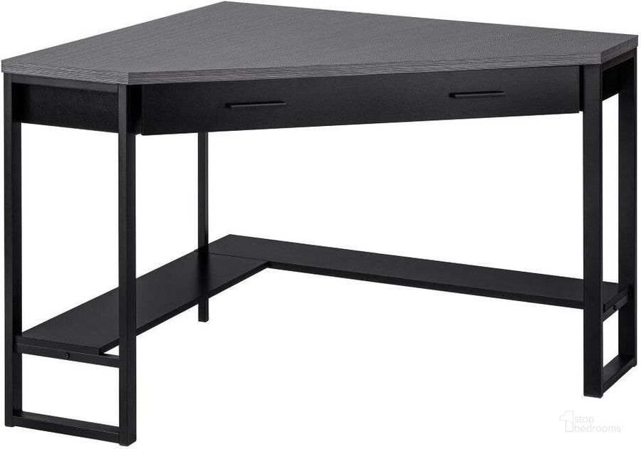 The appearance of 42 Inch Computer Desk In Black And Grey Top Corner designed by Monarch Specialties in the modern / contemporary interior design. This black piece of furniture  was selected by 1StopBedrooms from  to add a touch of cosiness and style into your home. Sku: I 7503. Product Type: Computer Desk. Material: MDF. Image1
