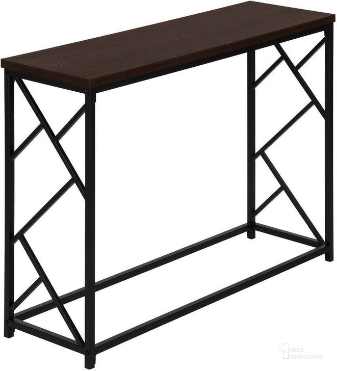 The appearance of 44 Inch Espresso Black Metal Hall Console designed by Monarch Specialties in the modern / contemporary interior design. This espresso piece of furniture  was selected by 1StopBedrooms from  to add a touch of cosiness and style into your home. Sku: I 3534. Material: Metal. Product Type: Console. Image1