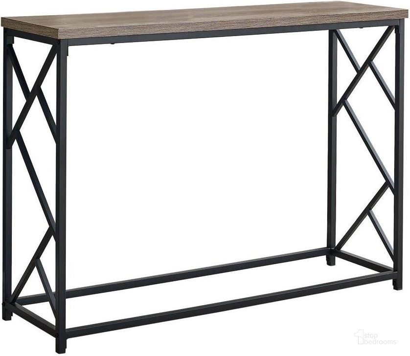 The appearance of 44 Inch Taupe Black Metal Hall Console designed by Monarch Specialties in the modern / contemporary interior design. This dark taupe piece of furniture  was selected by 1StopBedrooms from  to add a touch of cosiness and style into your home. Sku: I 3533. Material: Metal. Product Type: Console. Image1