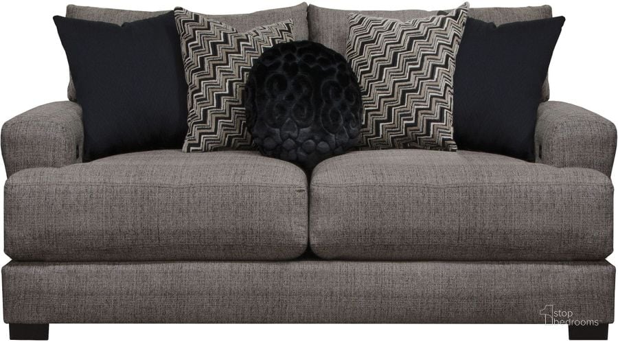 The appearance of Ava Pepper Loveseat designed by Jackson in the transitional interior design. This gray piece of furniture  was selected by 1StopBedrooms from Ava Collection to add a touch of cosiness and style into your home. Sku: 449802179648287048. Material: Polyester. Product Type: Loveseat. Image1