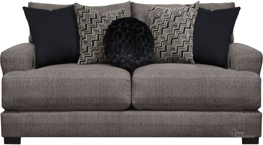 The appearance of Ava Pepper Loveseat With USB Port designed by Jackson in the transitional interior design. This gray piece of furniture  was selected by 1StopBedrooms from Ava Collection to add a touch of cosiness and style into your home. Sku: 449826179648. Material: Polyester. Product Type: Loveseat. Image1