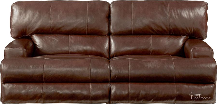 The appearance of Wembley Walnut Power Lay Flat Reclining Sofa designed by Catnapper in the modern / contemporary interior design. This walnut piece of furniture  was selected by 1StopBedrooms from Wembley Collection to add a touch of cosiness and style into your home. Sku: 64581128319308319. Material: Leather. Product Type: Reclining Sofa. Image1