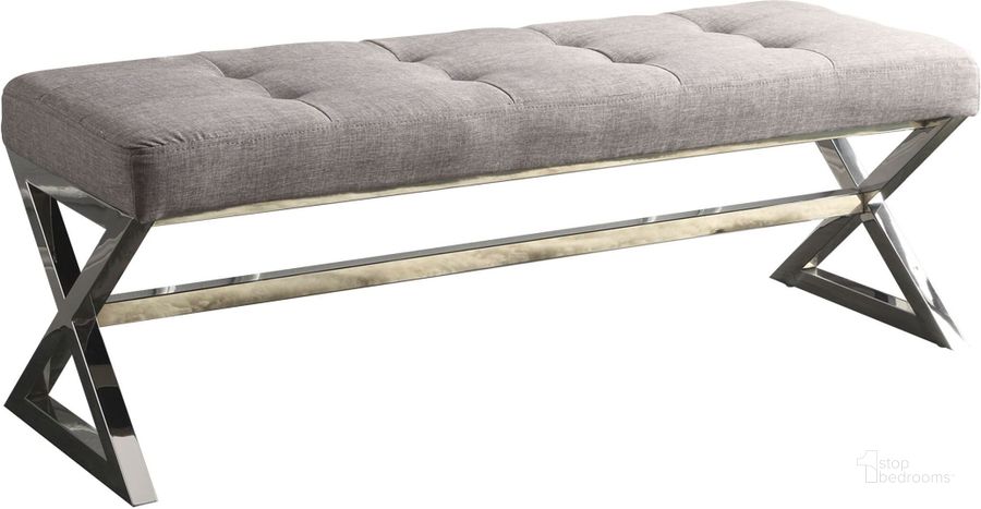 The appearance of Rory gray Bonded Leather Bench designed by Homelegance in the modern / contemporary interior design. This gray piece of furniture  was selected by 1StopBedrooms from Rory Collection to add a touch of cosiness and style into your home. Sku: 4605GY. Material: Fabric. Product Type: Bench. Image1