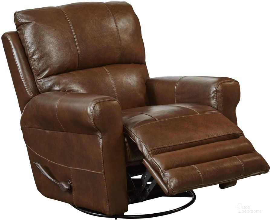 The appearance of Hoffner Chestnut Power Lay Flat Recliner designed by Catnapper in the modern / contemporary interior design. This brown piece of furniture  was selected by 1StopBedrooms from Hoffner Collection to add a touch of cosiness and style into your home. Sku: 647667128329308329. Material: Leather. Product Type: Recliner. Image1
