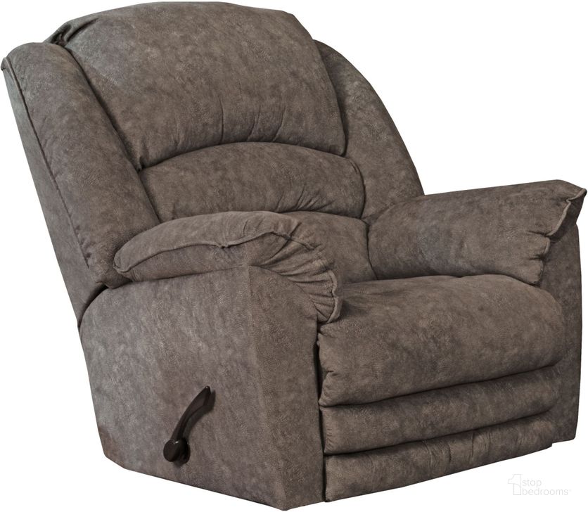 The appearance of Rialto Steel Rocker Recliner designed by Catnapper in the modern / contemporary interior design. This gray piece of furniture  was selected by 1StopBedrooms from Rialto Collection to add a touch of cosiness and style into your home. Sku: 47752162838. Material: Polyester. Product Type: Rocker Recliner. Image1