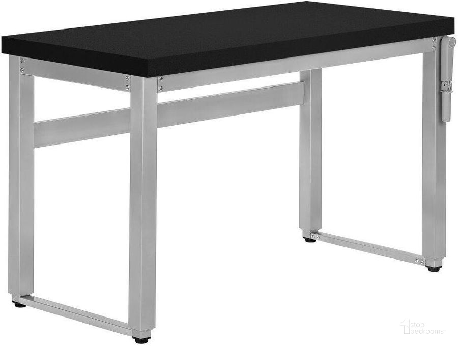 The appearance of 48 Inch Black And Silver Metal Computer Desk With Adjustable Height designed by Monarch Specialties in the modern / contemporary interior design. This black piece of furniture  was selected by 1StopBedrooms from  to add a touch of cosiness and style into your home. Sku: I 7684. Material: Metal. Product Type: Computer Desk. Image1