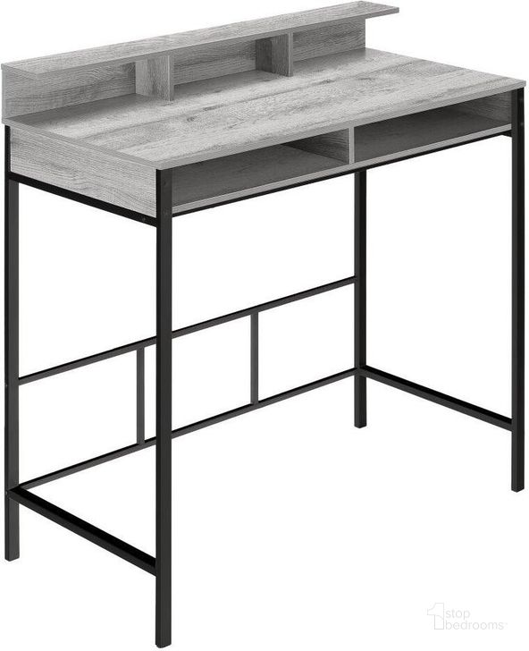 The appearance of 48 Inch Grey And Black Standing Height Compter Desk designed by Monarch Specialties in the modern / contemporary interior design. This grey piece of furniture  was selected by 1StopBedrooms from  to add a touch of cosiness and style into your home. Sku: I 7703. Material: Metal. Product Type: Computer Desk. Image1