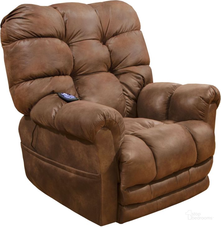 The appearance of Oliver Sunset Power Lift Recliner designed by Catnapper in the modern / contemporary interior design. This brown piece of furniture  was selected by 1StopBedrooms from Oliver Collection to add a touch of cosiness and style into your home. Sku: 4861130079. Material: Fabric. Product Type: Rocker Recliner. Image1