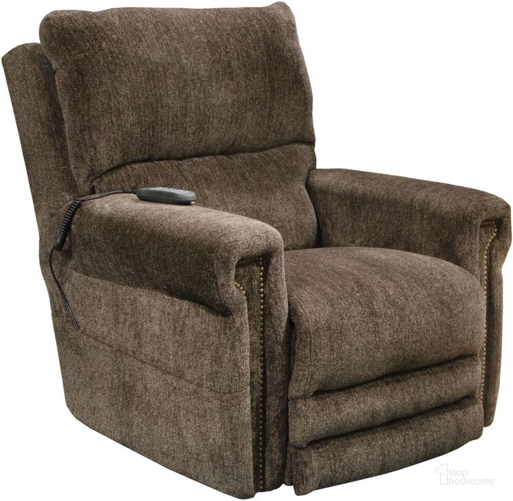 The appearance of Warner Tigers Eye Power Reclining Lift Chair With Power Headrest and Power Lumbar designed by Catnapper in the modern / contemporary interior design. This brown piece of furniture  was selected by 1StopBedrooms from Warner Collection to add a touch of cosiness and style into your home. Sku: 764862172438. Material: Fabric. Product Type: Reclining Chair. Image1