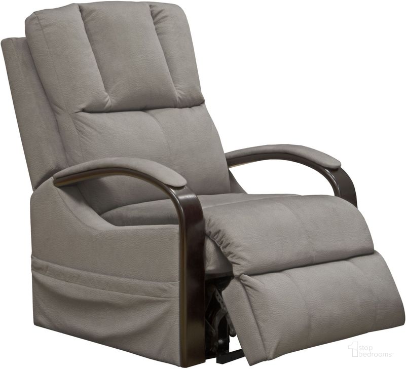 The appearance of Chandler Aluminum Power Lift Recliner designed by Catnapper in the modern / contemporary interior design. This silver piece of furniture  was selected by 1StopBedrooms from Chandler Collection to add a touch of cosiness and style into your home. Sku: 4863152828. Material: Fabric. Product Type: Rocker Recliner. Image1