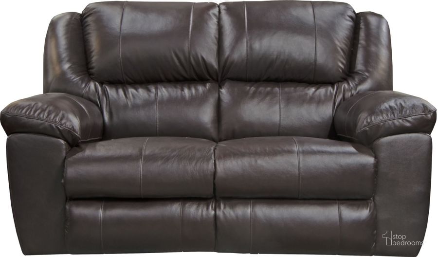 The appearance of Transformer II Chocolate Leather Rocking Reclining Loveseat designed by Catnapper in the transitional interior design. This brown piece of furniture  was selected by 1StopBedrooms from Transformer Ii Collection to add a touch of cosiness and style into your home. Sku: 49122128429308429. Material: Leather. Product Type: Reclining Loveseat. Image1