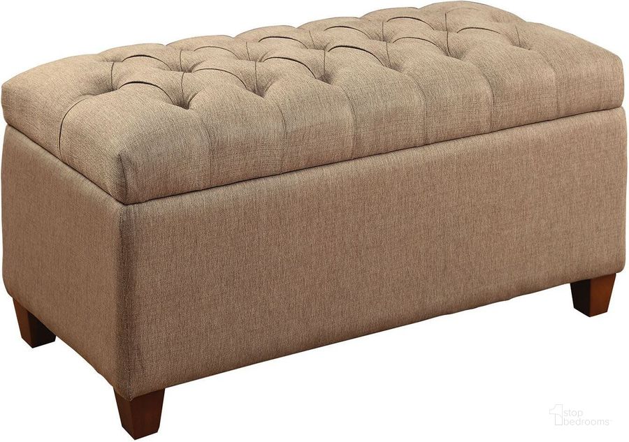 The appearance of Classic Tufted Bench designed by Coaster in the modern / contemporary interior design. This brown piece of furniture  was selected by 1StopBedrooms from Taupe Collection to add a touch of cosiness and style into your home. Sku: 500064. Material: Fabric. Product Type: Bench. Image1