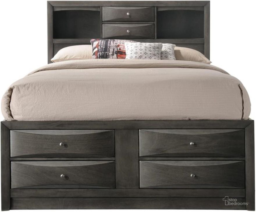The appearance of Crown Mark Emily Queen Captain's Storage Bed in Grey designed by Crown Mark in the transitional interior design. This gray piece of furniture  was selected by 1StopBedrooms from Emily Collection to add a touch of cosiness and style into your home. Sku: B4275-Q-HBFB;B4275-Q-RAIL;B4275-Q-DRW-L;B4275-Q-DRW-R. Bed Type: Storage Bed. Material: Wood. Product Type: Storage Bed. Bed Size: Queen. Image1