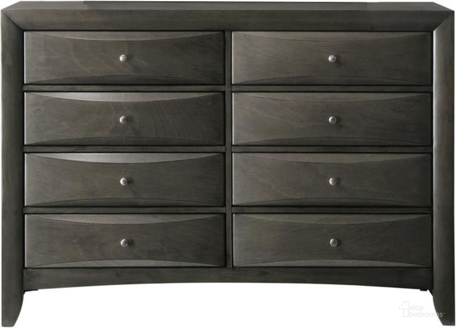 The appearance of Crown Mark Emily Dresser in Grey designed by Crown Mark in the transitional interior design. This gray piece of furniture  was selected by 1StopBedrooms from Emily Collection to add a touch of cosiness and style into your home. Sku: B4270-1. Material: Wood. Product Type: Dresser. Image1