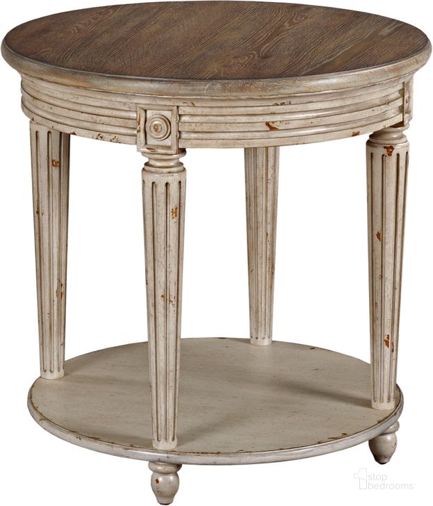 The appearance of South Bury Cream Round End Table designed by Hammary in the traditional interior design. This cream piece of furniture  was selected by 1StopBedrooms from South Bury Collection to add a touch of cosiness and style into your home. Sku: 513-916. Table Top Shape: Round. Material: Wood. Product Type: End Table.