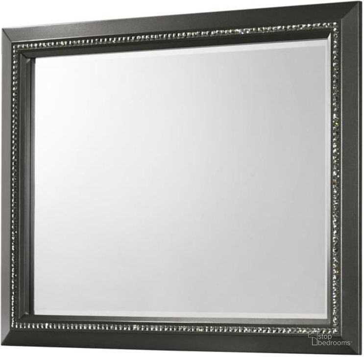 The appearance of Crown Mark Giovani Mirror in Dark Silver designed by Crown Mark in the modern / contemporary interior design. This silver piece of furniture  was selected by 1StopBedrooms from Giovani Collection to add a touch of cosiness and style into your home. Sku: B7900-11. Material: Wood. Product Type: Dresser Mirror. Image1