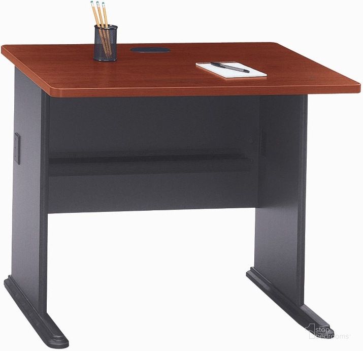 The appearance of Series A Hansen Cherry 36 Inch Desk designed by Bush Furniture in the modern / contemporary interior design. This hansen cherry piece of furniture  was selected by 1StopBedrooms from  to add a touch of cosiness and style into your home. Sku: WC90436A. Material: Wood. Product Type: Desk Shell. Image1