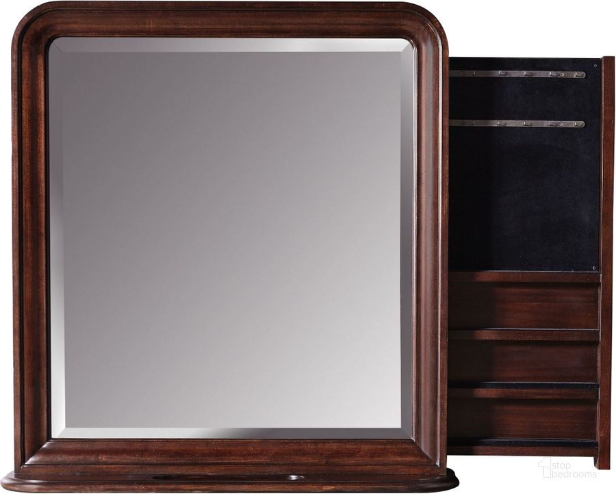The appearance of Reprise Classical Cherry Storage Mirror designed by Universal in the traditional interior design. This brown piece of furniture  was selected by 1StopBedrooms from Reprise Collection to add a touch of cosiness and style into your home. Sku: 58106M. Material: Glass. Product Type: Dresser Mirror. Image1