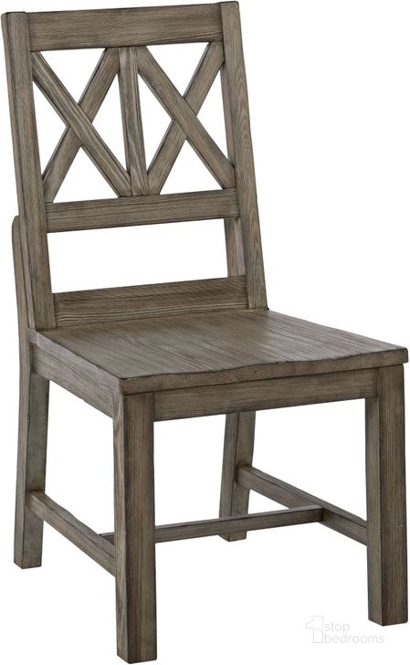 The appearance of Foundry Driftwood Side Chair Set of 2 designed by Kincaid in the country / farmhouse interior design. This brown piece of furniture  was selected by 1StopBedrooms from Foundry Collection to add a touch of cosiness and style into your home. Sku: 59-061. Material: Wood. Product Type: Side Chair. Image1