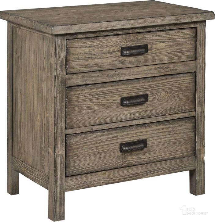 The appearance of Foundry Nightstand designed by Kincaid in the country / farmhouse interior design. This brown piece of furniture  was selected by 1StopBedrooms from Foundry Collection to add a touch of cosiness and style into your home. Sku: 59-141. Material: Wood. Product Type: Nightstand. Image1
