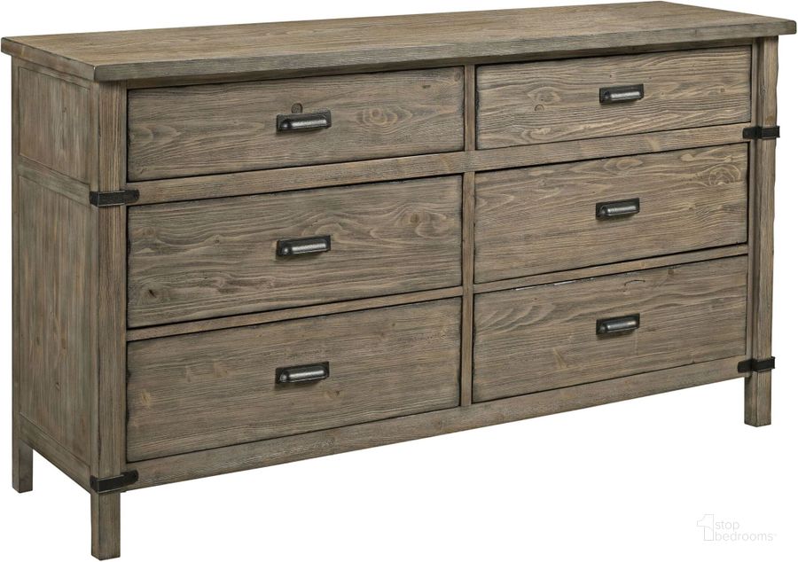 The appearance of Foundry Drawer Dresser designed by Kincaid in the country / farmhouse interior design. This brown piece of furniture  was selected by 1StopBedrooms from Foundry Collection to add a touch of cosiness and style into your home. Sku: 59-160. Material: Wood. Product Type: Dresser. Image1
