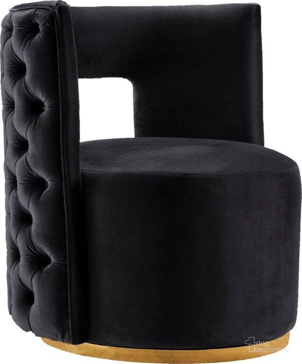 The appearance of Theo Back Velvet Accent Chair designed by Meridian in the modern / contemporary interior design. This black velvet piece of furniture  was selected by 1StopBedrooms from Theo Collection to add a touch of cosiness and style into your home. Sku: 594Black. Product Type: Accent Chair. Material: Velvet. Image1