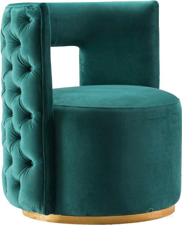 The appearance of Theo Green Velvet Accent Chair designed by Meridian in the modern / contemporary interior design. This green velvet piece of furniture  was selected by 1StopBedrooms from Theo Collection to add a touch of cosiness and style into your home. Sku: 594Green. Product Type: Accent Chair. Material: Velvet. Image1