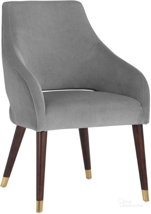The appearance of 5west Adelaide Alisa Dark Grey Dining Chair designed by Sunpan in the transitional interior design. This gray piece of furniture  was selected by 1StopBedrooms from 5West Collection to add a touch of cosiness and style into your home. Sku: 104944. Material: Fabric. Product Type: Dining Chair. Image1