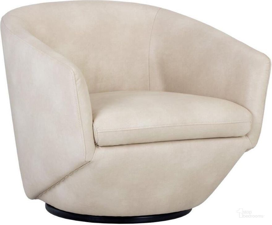 The appearance of 5West Treviso Bravo Cream Swivel Arm Chair designed by Sunpan in the transitional interior design. This cream piece of furniture  was selected by 1StopBedrooms from 5West Collection to add a touch of cosiness and style into your home. Sku: 105300. Material: Faux Leather. Product Type: Accent Chair. Image1