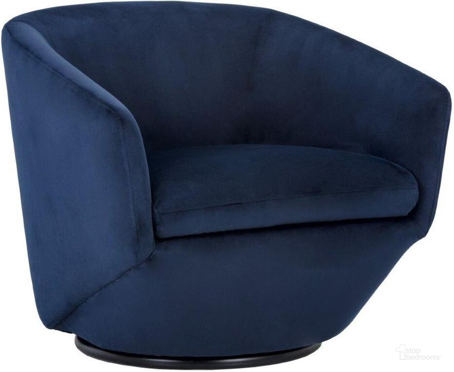 The appearance of 5West Treviso Metropolis Blue Swivel Arm Chair designed by Sunpan in the transitional interior design. This blue piece of furniture  was selected by 1StopBedrooms from 5West Collection to add a touch of cosiness and style into your home. Sku: 105356. Material: Fabric. Product Type: Accent Chair. Image1
