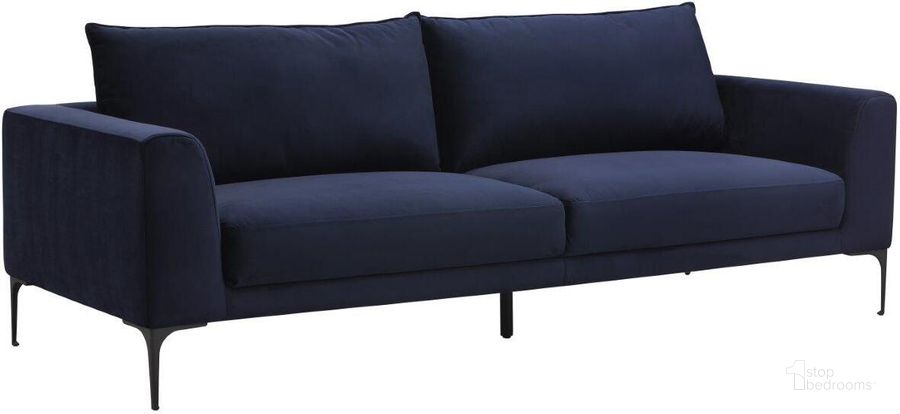 The appearance of 5West Virgo Metropolis Blue Sofa designed by Sunpan in the transitional interior design. This blue piece of furniture  was selected by 1StopBedrooms from 5West Collection to add a touch of cosiness and style into your home. Sku: 105489. Material: Fabric. Product Type: Sofa. Image1