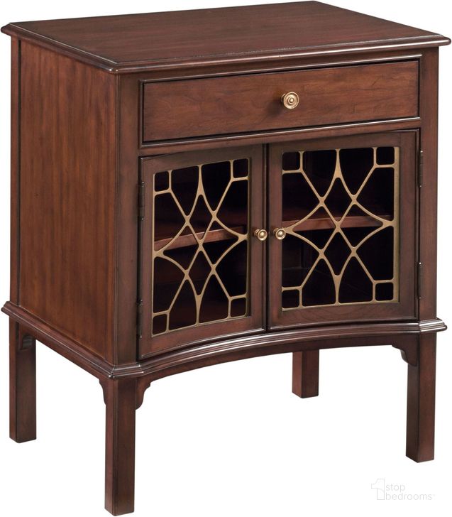 The appearance of Hadleigh Bedside Table designed by Kincaid in the transitional interior design. This brown piece of furniture  was selected by 1StopBedrooms from Hadleigh Collection to add a touch of cosiness and style into your home. Sku: 607-421. Material: Wood. Product Type: Nightstand. Image1