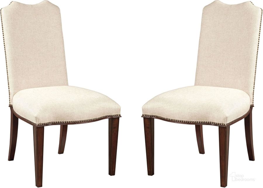 The appearance of Hadleigh Upholstered Side Chair Set of 2 designed by Kincaid in the transitional interior design. This cream piece of furniture  was selected by 1StopBedrooms from Hadleigh Collection to add a touch of cosiness and style into your home. Sku: 607-622. Material: Fabric. Product Type: Side Chair. Image1