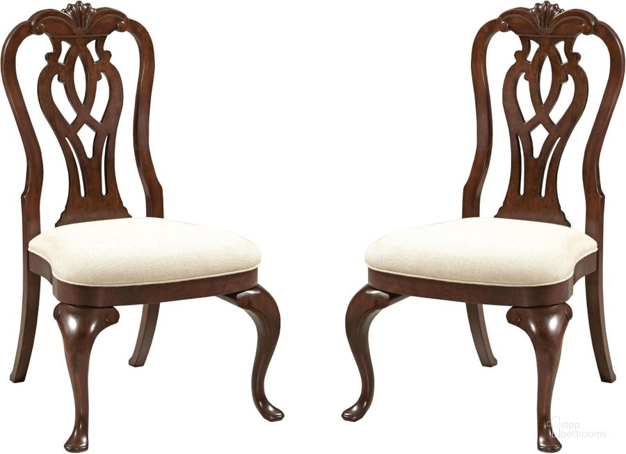 The appearance of Hadleigh Queen Anne Side Chair Set of 2 designed by Kincaid in the transitional interior design. This cream piece of furniture  was selected by 1StopBedrooms from Hadleigh Collection to add a touch of cosiness and style into your home. Sku: 607-636. Material: Fabric. Product Type: Side Chair. Image1